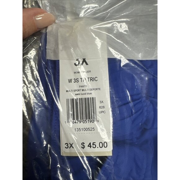 Adidas Women's Essentials Warm-up Slim Tapered 3-Stripes Track Pants, Blue, 3X - Picture 6 of 7